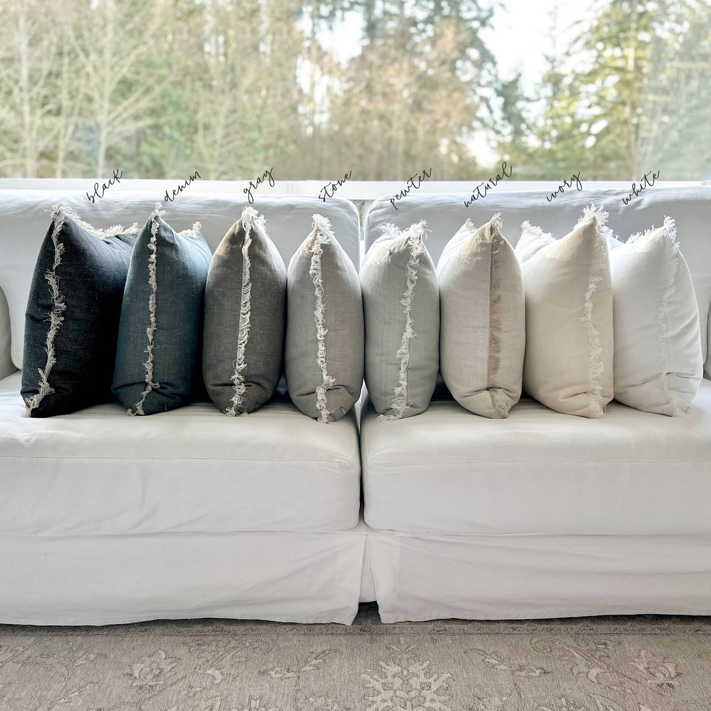 Fringe Pillow Covers: Natural / 26 x 26