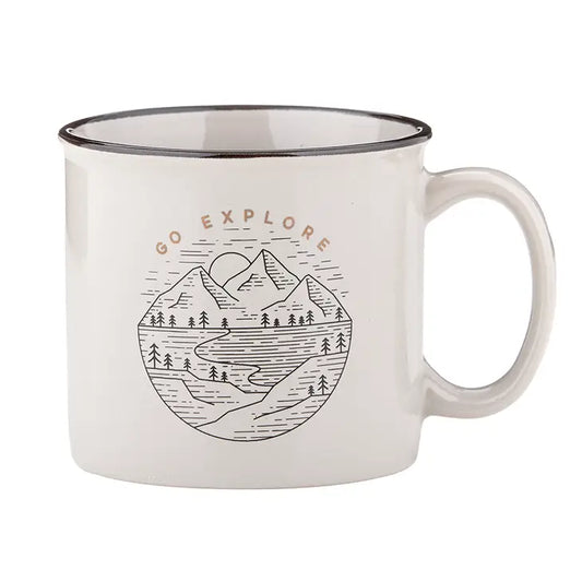 "Go Explore" Ceramic Mug - set of 2