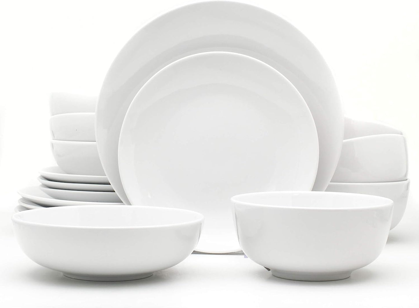 Classic White Porcelain Dinnerware Set for 4