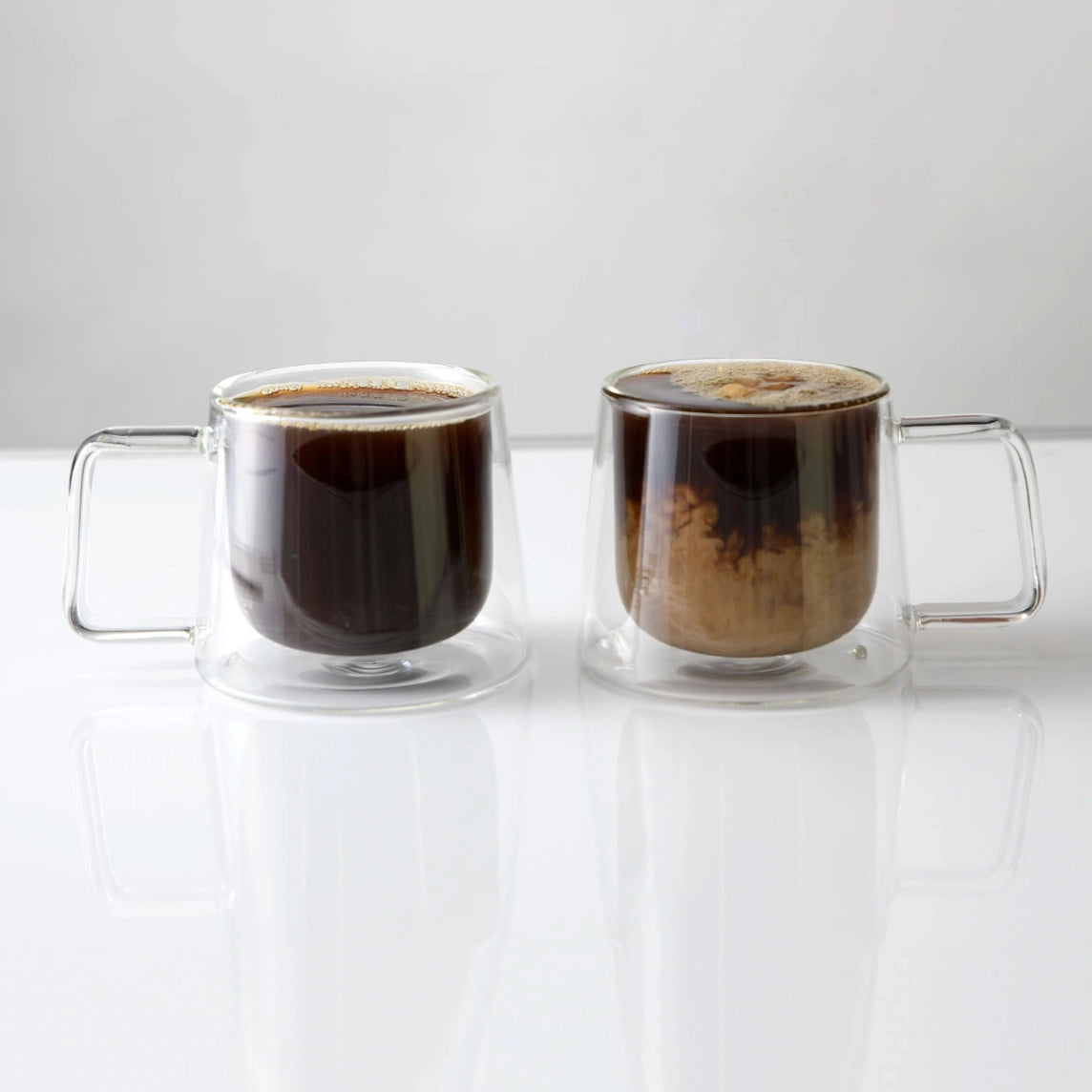 Double Walled Glass Coffee Mug - set of 2