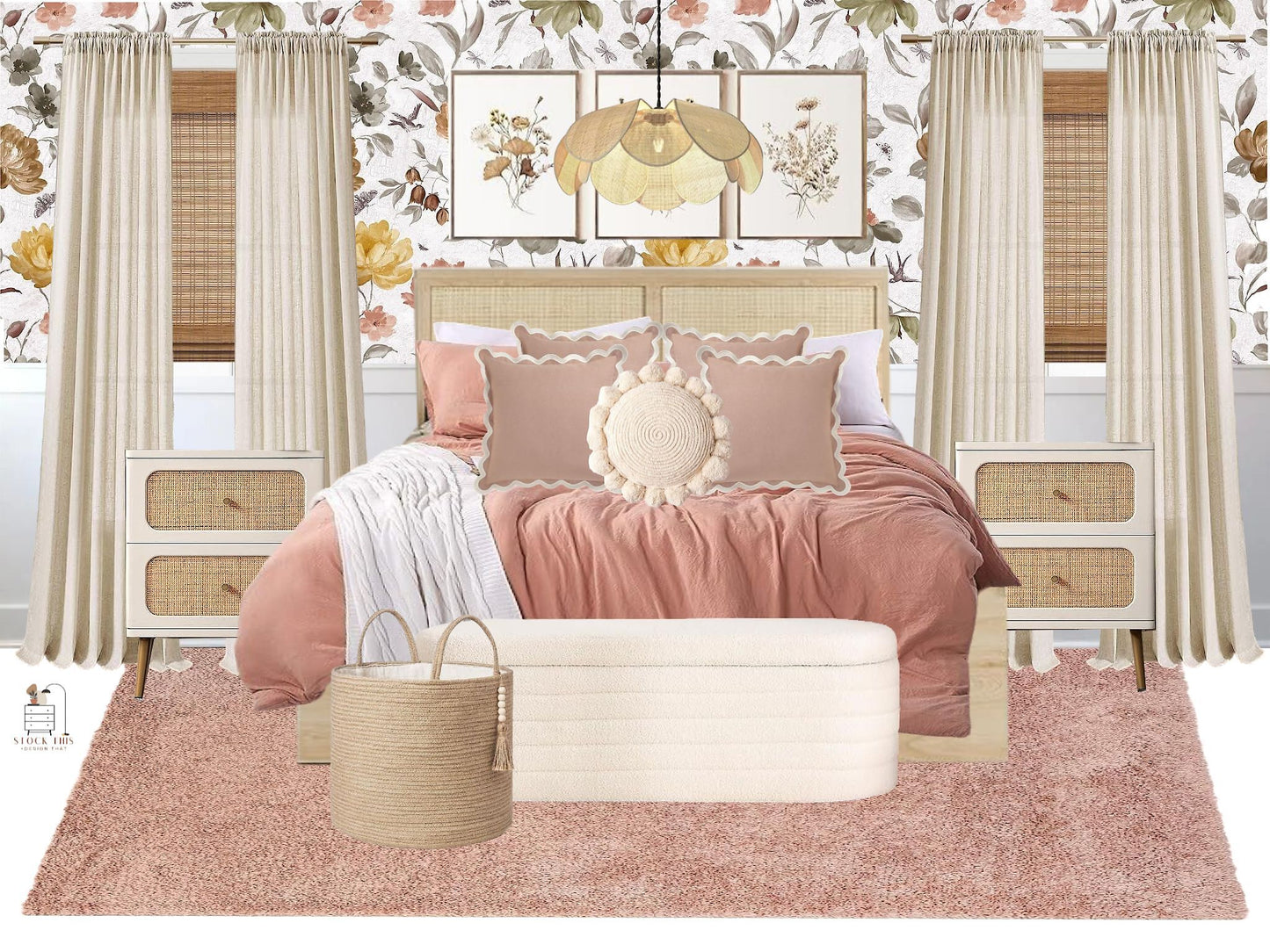 Pink Flower Girl Bedroom