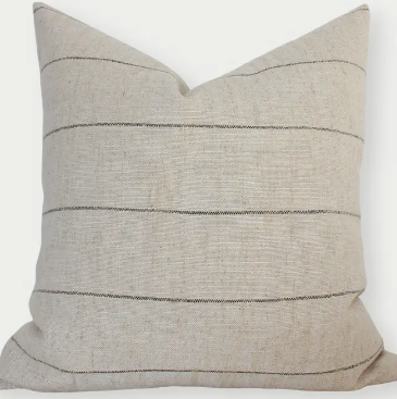 Neutral Striped Pillow, Natural Throw Pillow