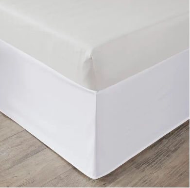 Dorm Beds Adjustable Drop Length Bedskirt, White