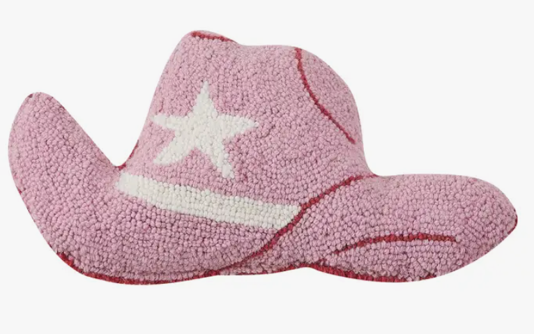 Cowgirl Hat Shaped (in Pink)- Hook Pillow