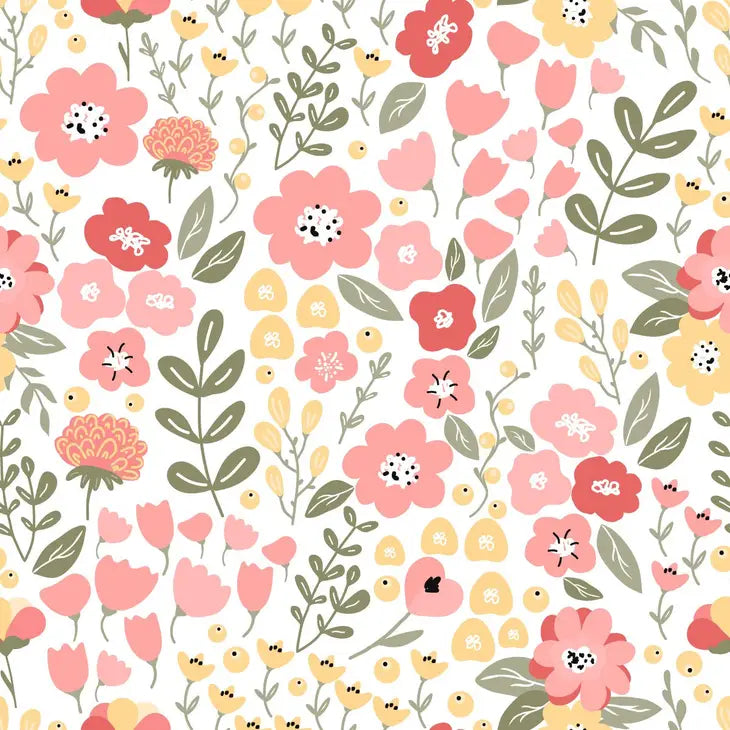 Pink Floral Wallpaper 25"x125"