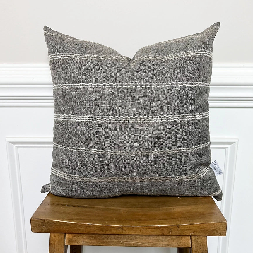 Grey stripe pillow cover - 20x20
