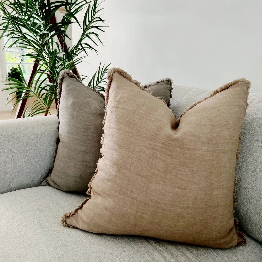 Neutral Linen Pillow Cover (22x22)
