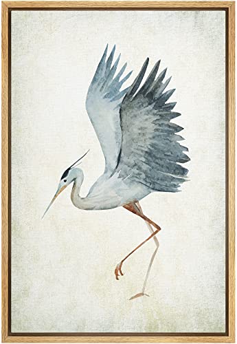 Framed Heron Bird  Wall Art - 24"x36"