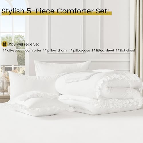 Twin XL Bed in a Bag 5 Pieces Comforter Set