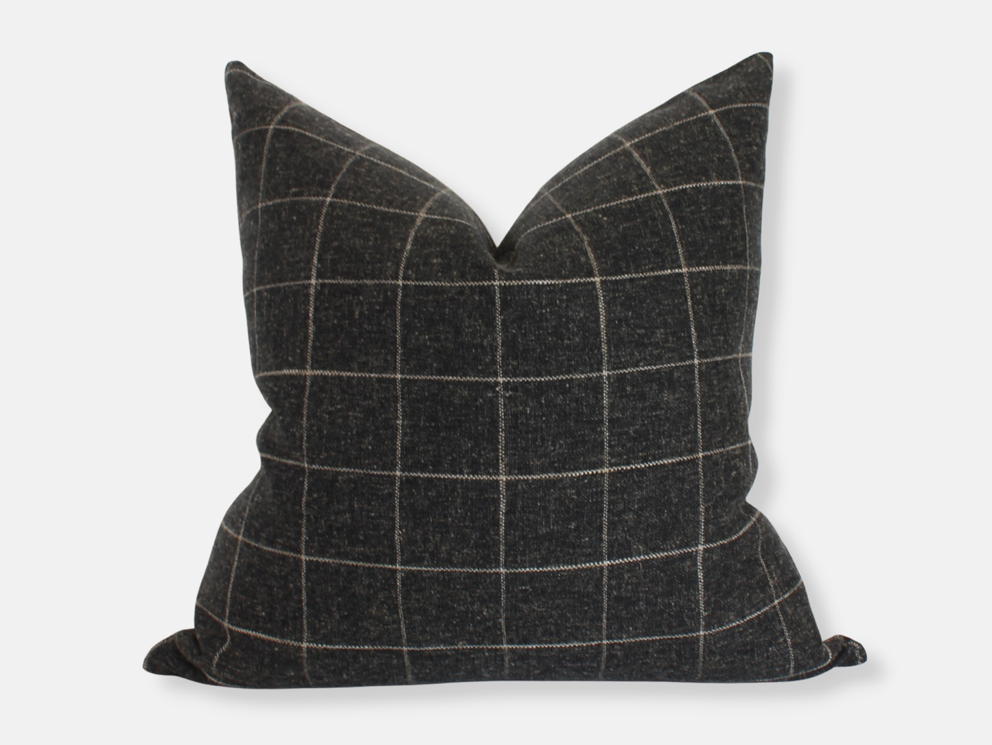 Black Plaid Pillow Cover, Windowpane Throw Pillow: 20x20