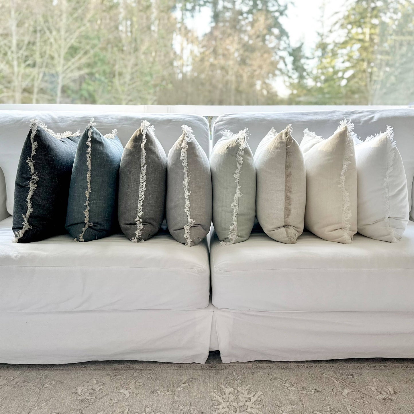 Fringe Pillow Covers: Denim / 20 x 20